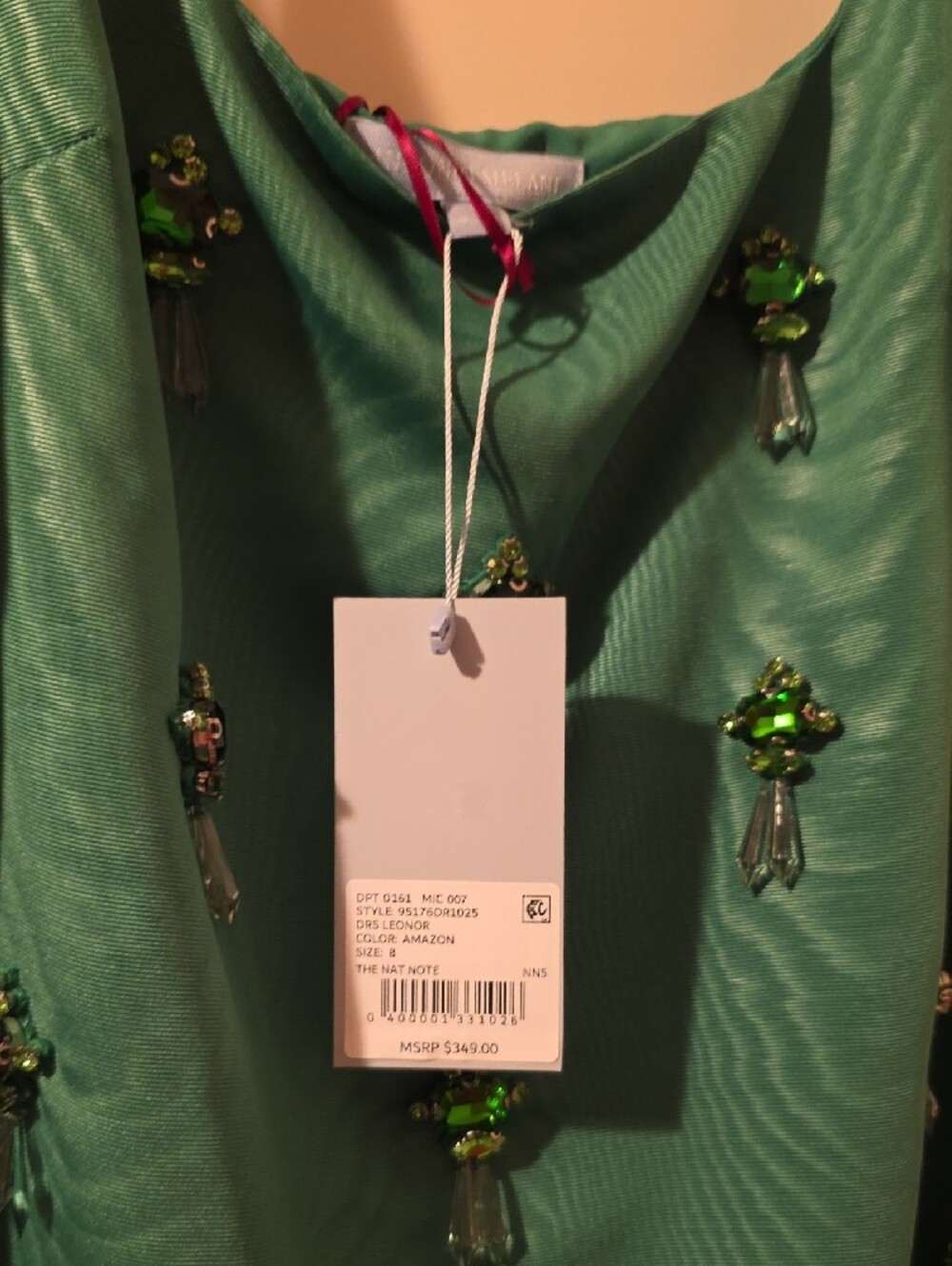 ANTONIO MELANI Green Embellished Square-Neck Mini Dress - Picture 12 of 16